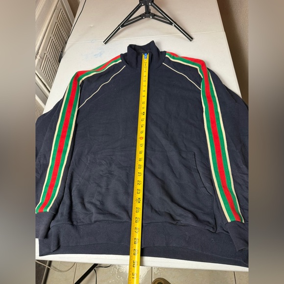 Gucci Navy Armband Signature Zip-up Uniform Sweater Sz XXL lot - Picture 8 of 13